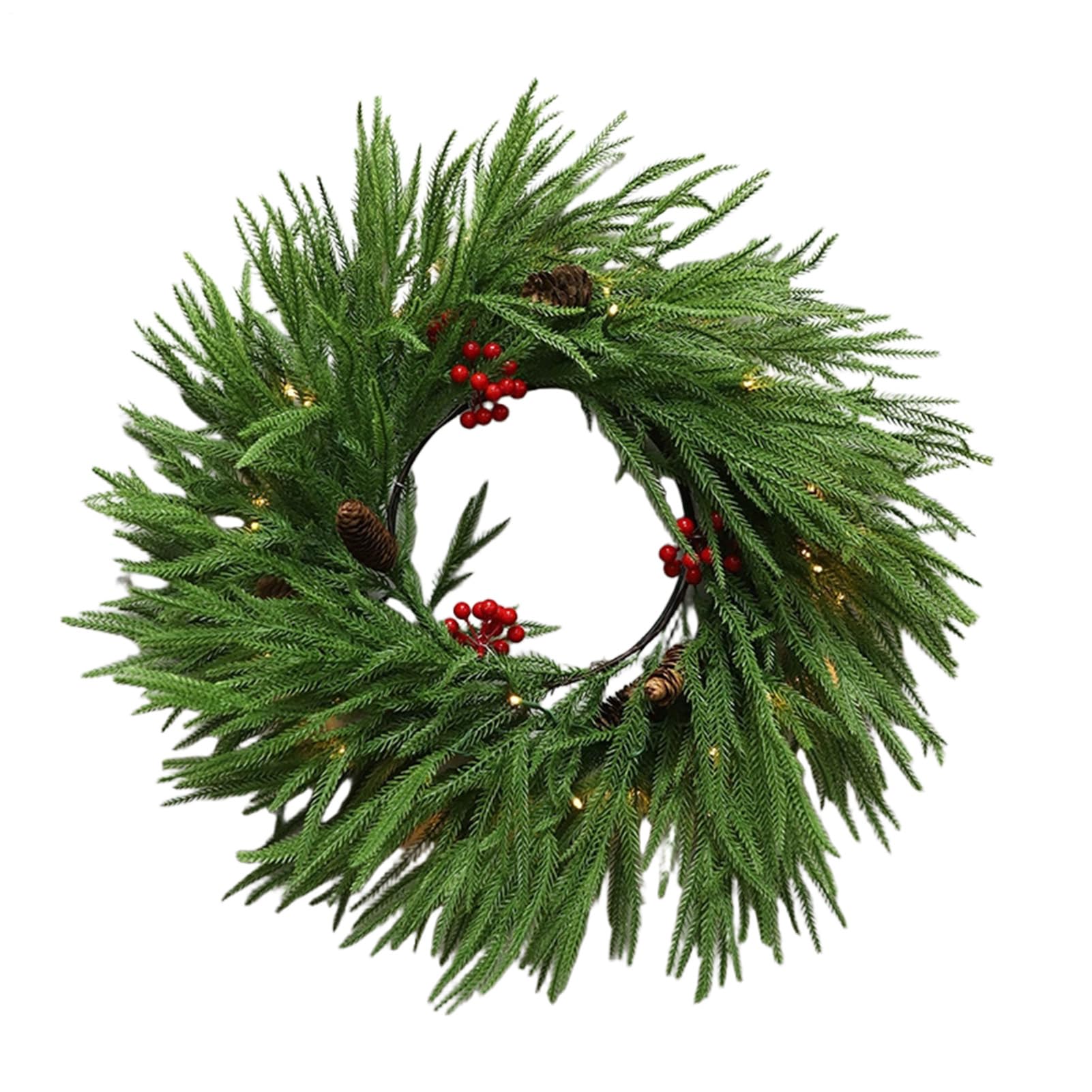 Couronne de Noël Réaliste Lumineuse pour Réveiller la Magie des Fêtes en Famille