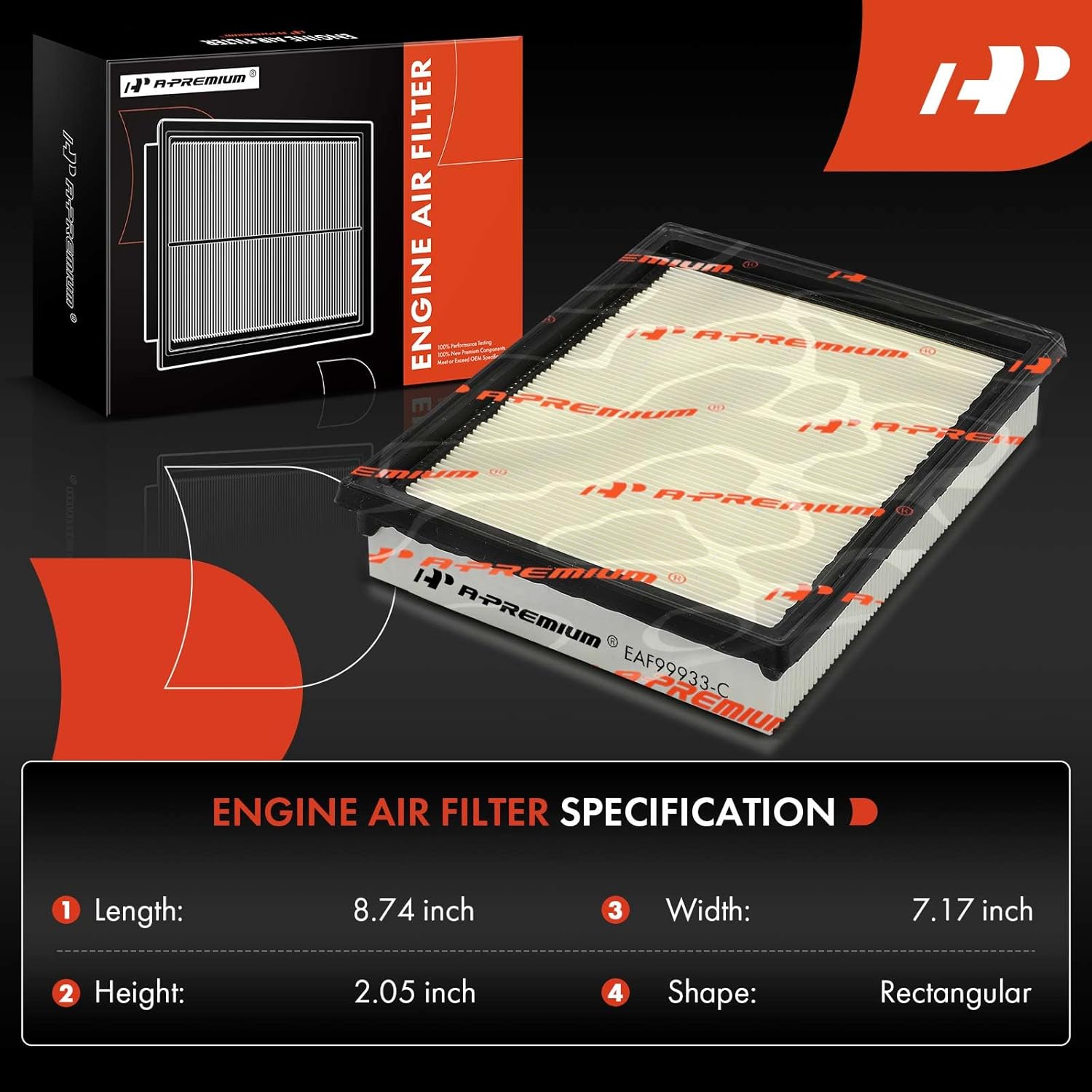 A-Premium 2-PC Engine Air Filter Compatible with Nissan Z 2023 2024, 3.0L
