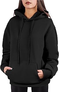 Oversized Pullover Hoodie for Women Soft Fleece Cotton Blend, Cozy Everyday Sweatshirt