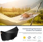 Hammock Cover Waterproof,Heavy Duty 420D Hammock Stand Covers for Outdoor,Breathable Dust Protector with 2 Air Vents,3 Windproof Buckles,Universal Cover Fits for 11-12ft Stand,All-weather Protection
