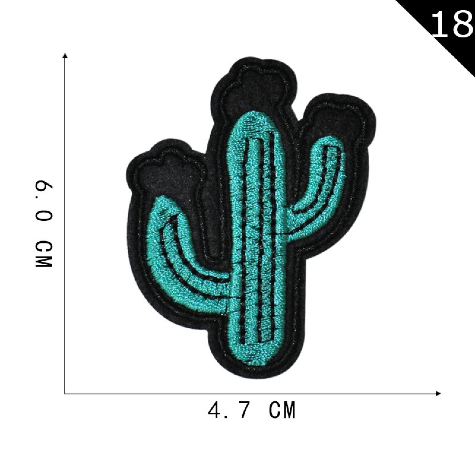 Toppa termoadesiva con cactus, da cucire, per vestiti, giacca, jeans, borsa, pianta ricamata