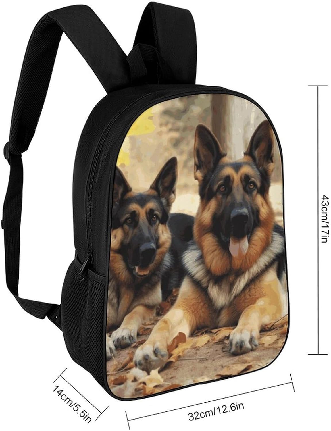 German Shepherd Dog 17 Inch Lightweight Laptop Backpack image 2