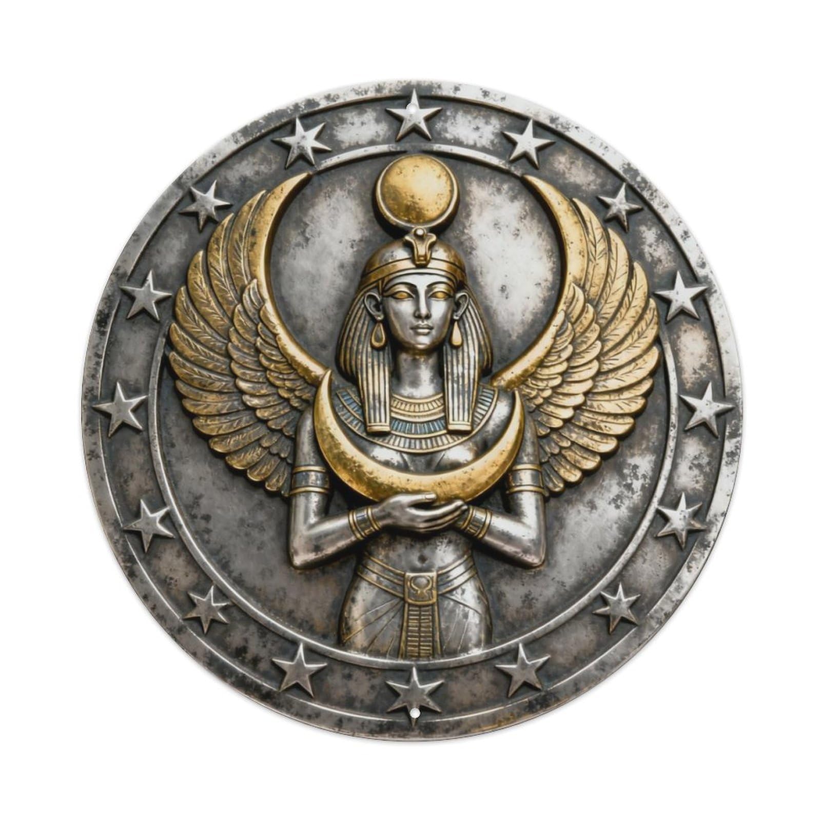Isis Wing Moon Magic Metal Tin Sign Plaque