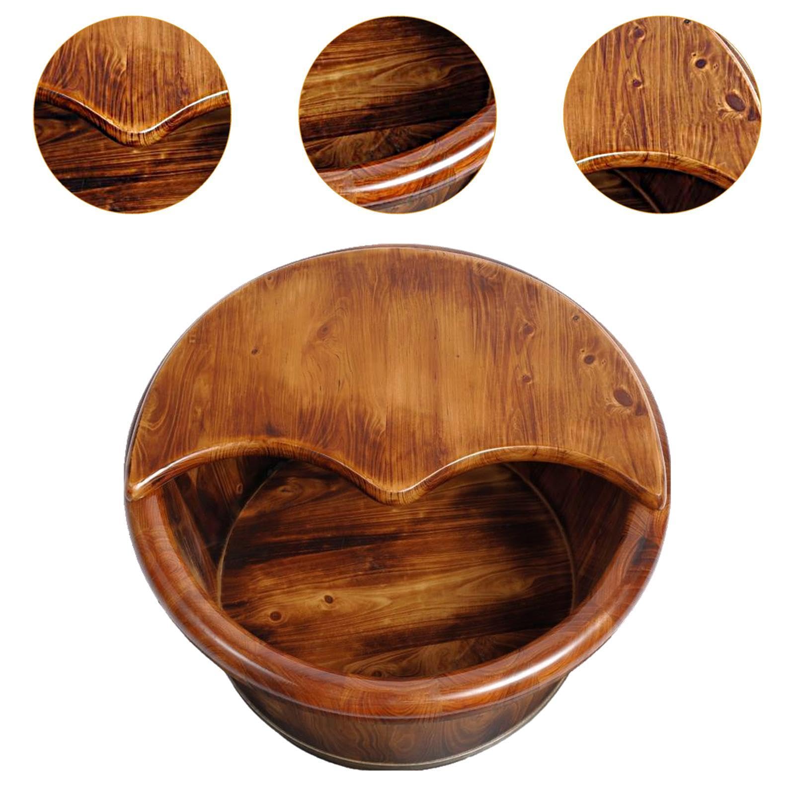 Holz-Fußbad mit Deckel, Pediküre-Wanne, tragbare Waschwanne, Fußbad, Fußwaschfass für Schlafzimmer, Heimgebrauch, Sauna (26cm Höhe)