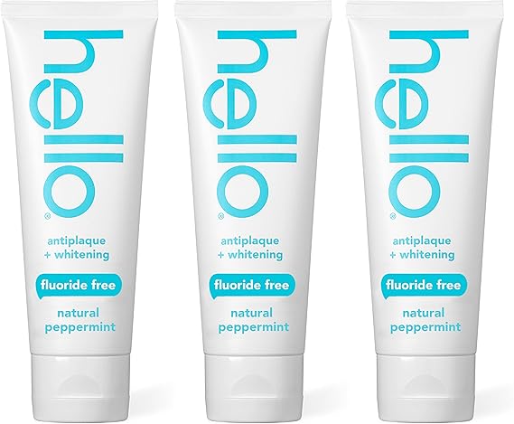 Hello Antiplaque Whitening Toothpaste, Fluoride Free Toothpaste for Teeth Whitening with Natural Pep&hellip;