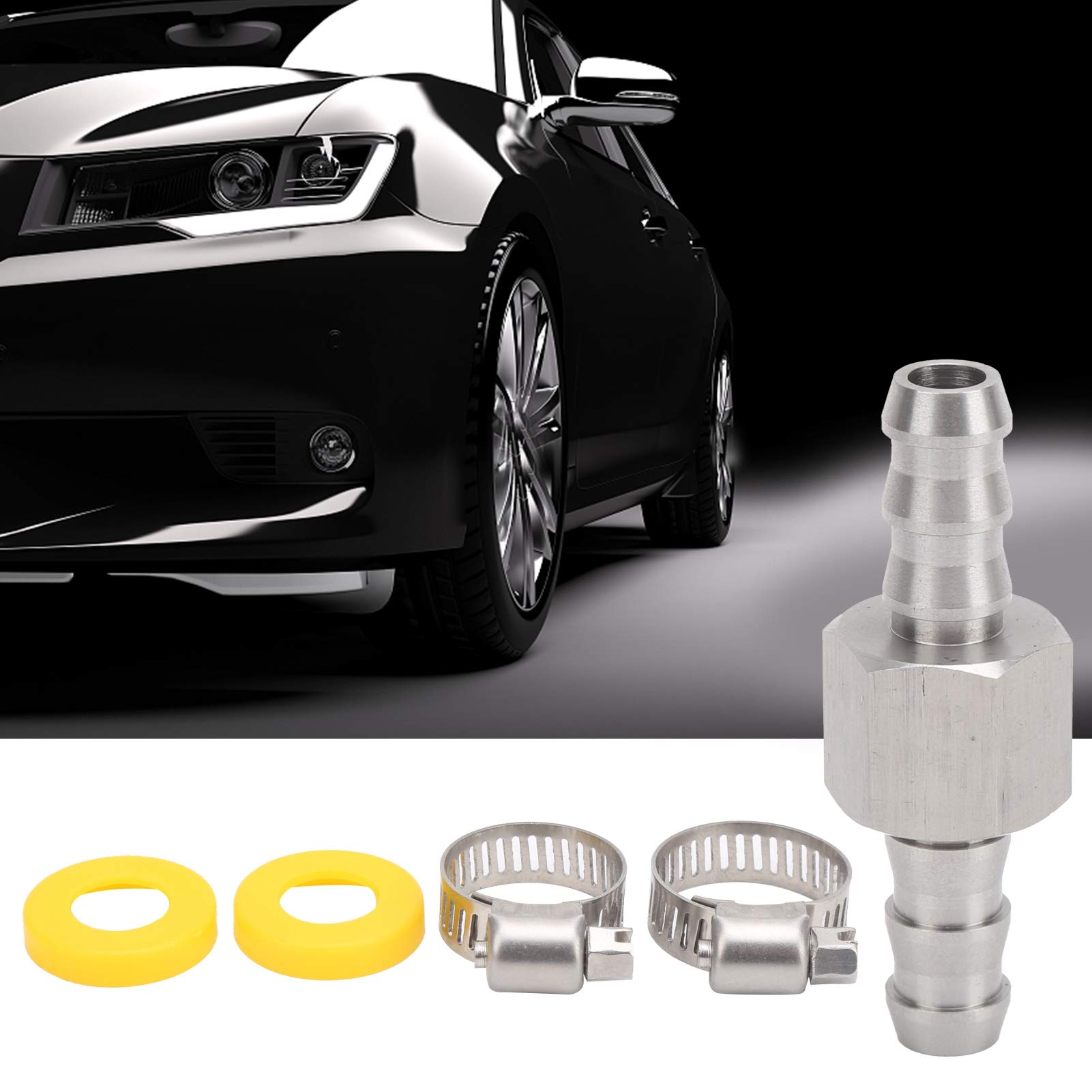 Adattatore con raccordo a T per sensore di pressione del carburante con 2 anelli in plastica per 3/8 raccordi a innesto rapido per manometro universale per auto, Sensore di pressione