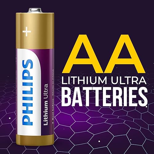 Miniatura 2 de PHILIPS Paquete de 8 baterías AA de litio, batería doble AA de litio de larga duración, pilas AA de alta capacidad de 1.5 V para dispositivos de