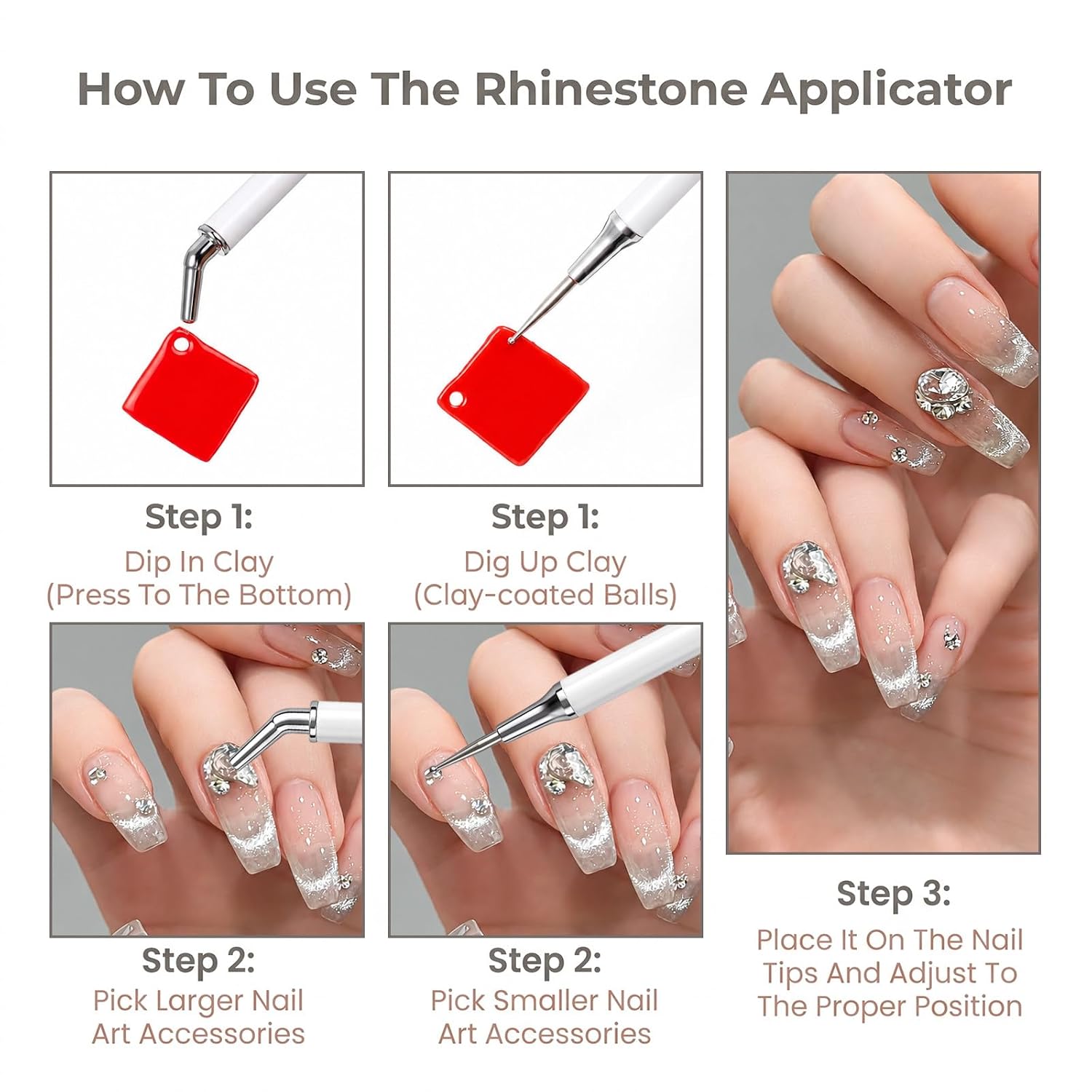 Rhinestone Picker Tool Dual-Ended Dotting Tool Applicator Pen