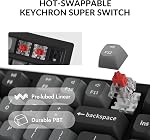 Keychron K10 Max Wireless Custom Mechanical Keyboard, QMK 2.4 GHz Bluetooth Full-Size with Hot-swappable Keychron Super Red Linear Switch Compatible with Mac Windows Linux (RGB Backlit)