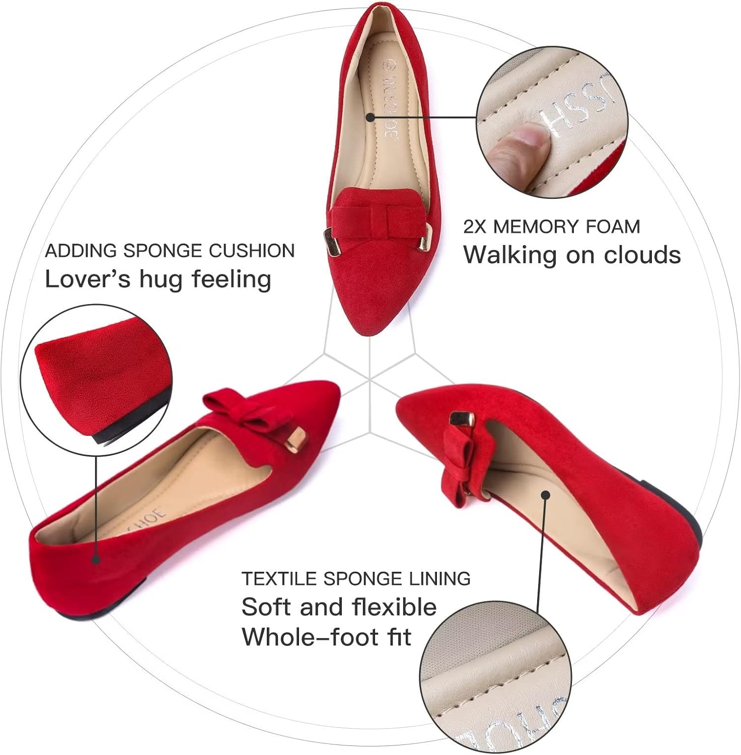 MUSSHOE Flat Shoes Women Comfortable Pointed Toe Women's Flats - Image 4