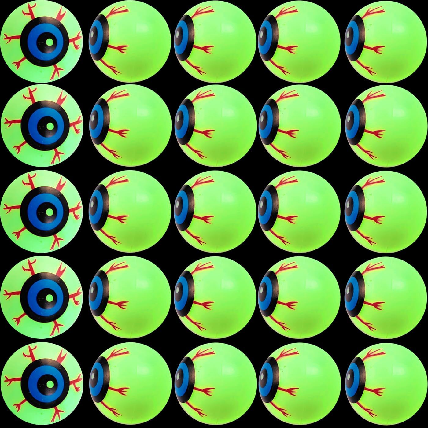 GXXMEI 30PCS 1.5In Plastic Halloween Eyeballs Glow in The Dark Eyeball for Kids Toys, Fake Eye Balls for Halloween Party Favors Goody Bag Fillers Terror Props