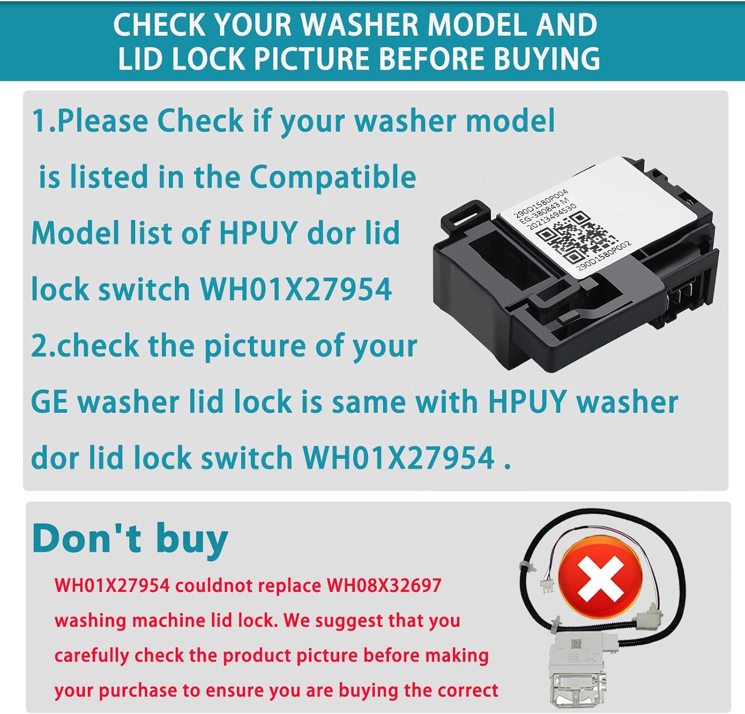 HPUY WH01X27954 Washer Lid Lock Switch Review