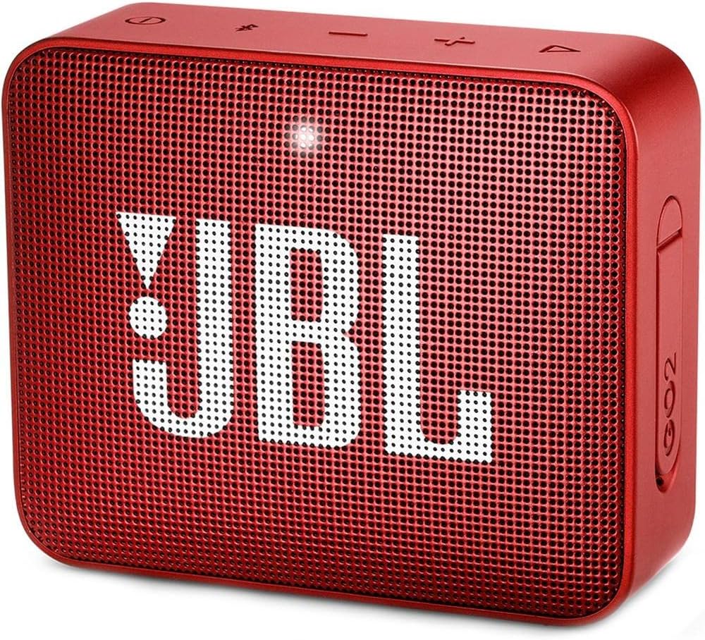JBL GO 2 Portable Waterproof Bluetooth Speaker with Rechargeable Battery and Built-in Speakerphone, Red