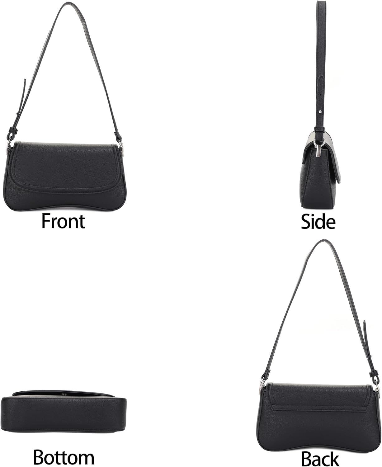 EVVE Small Shoulder Bag for women Trendy Underarm Purse with Adjustable Strap - Image 6