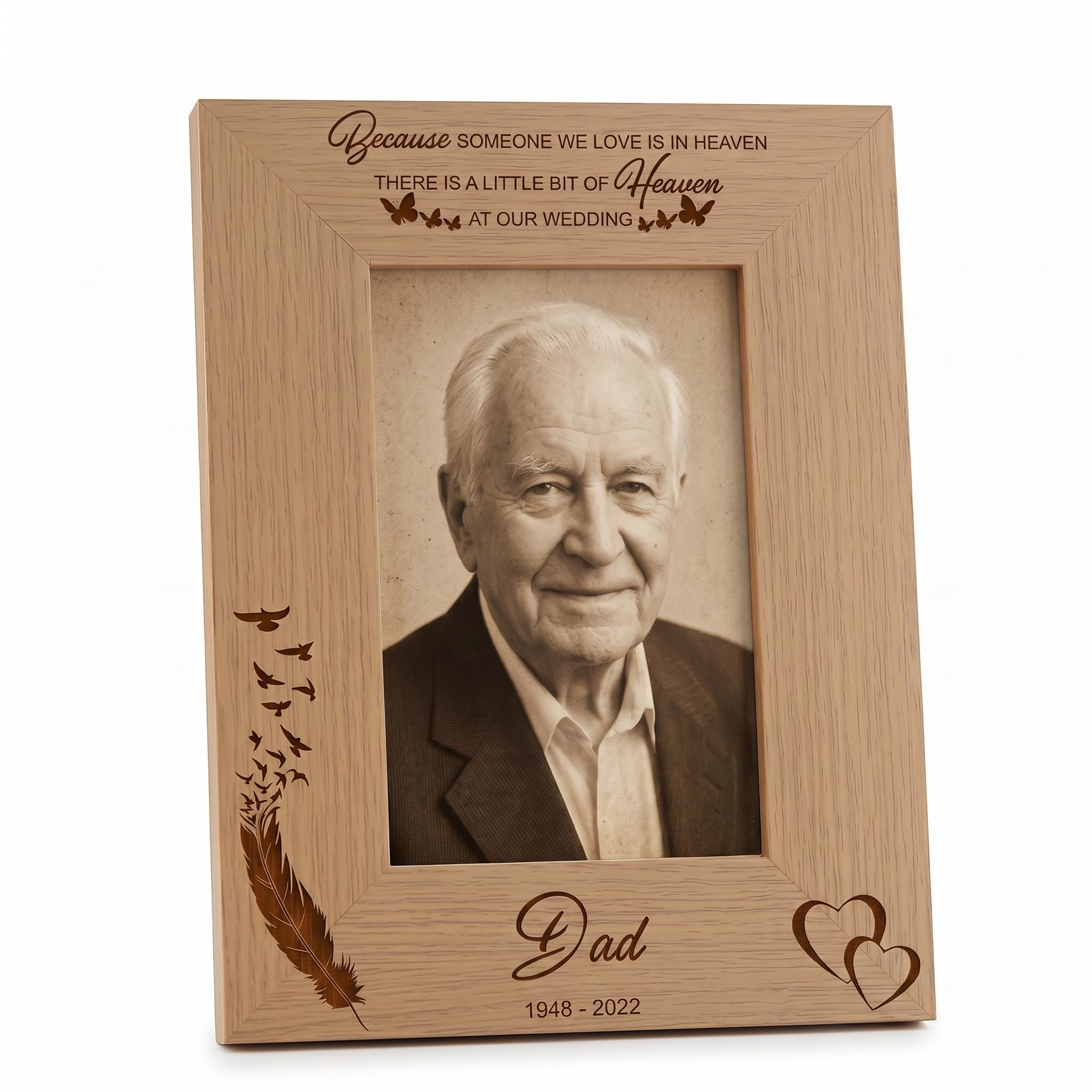 Ukgiftstoreonline Personalised Because Someone We Love Is In Heaven Wedding Photo Frame (8 X 10 Inch)