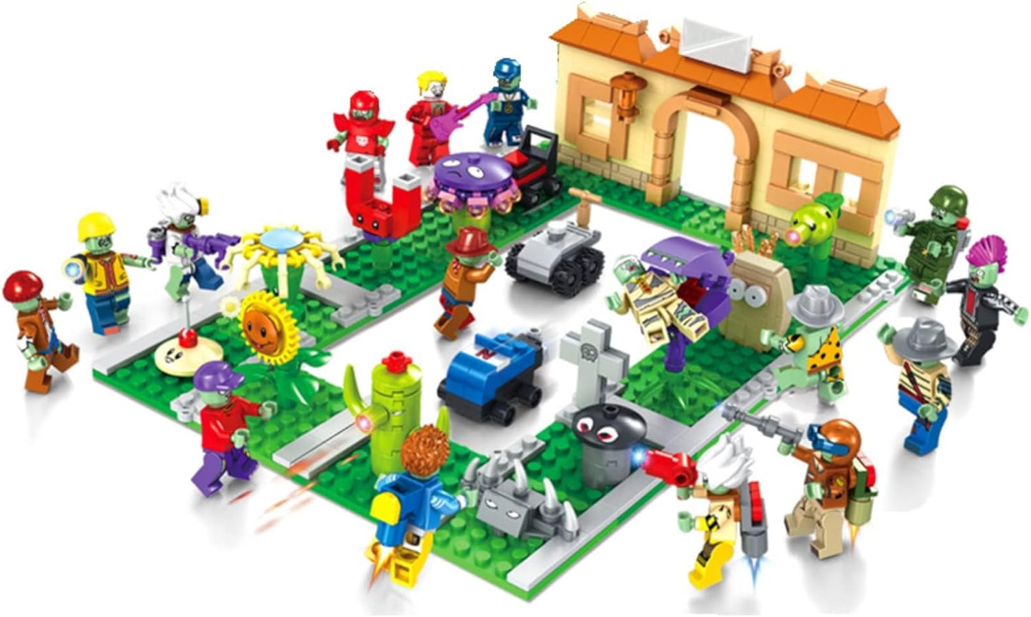 JHESAO Plants and Zombies PVZ Toys Assembly Action Figures PVZ Assemblable Toys Set 1 2 Series 687 PCS Great Gifts for Kids and Fans,Birthday and Christmas Party New