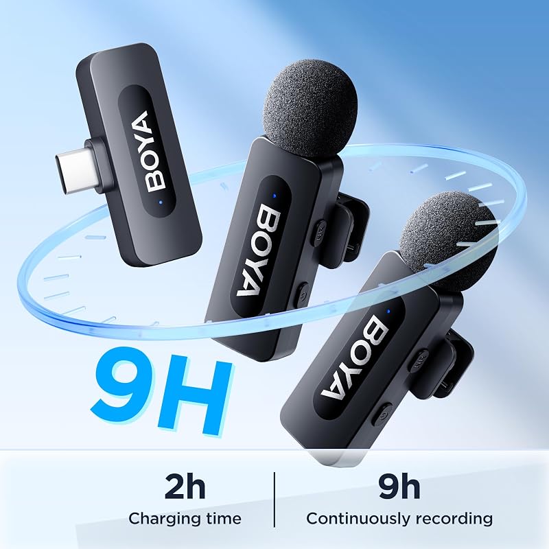 Microfon wireless BOYA BY-V20 USB-C cu anulare a zgomotului pentru smartphone-uri Android