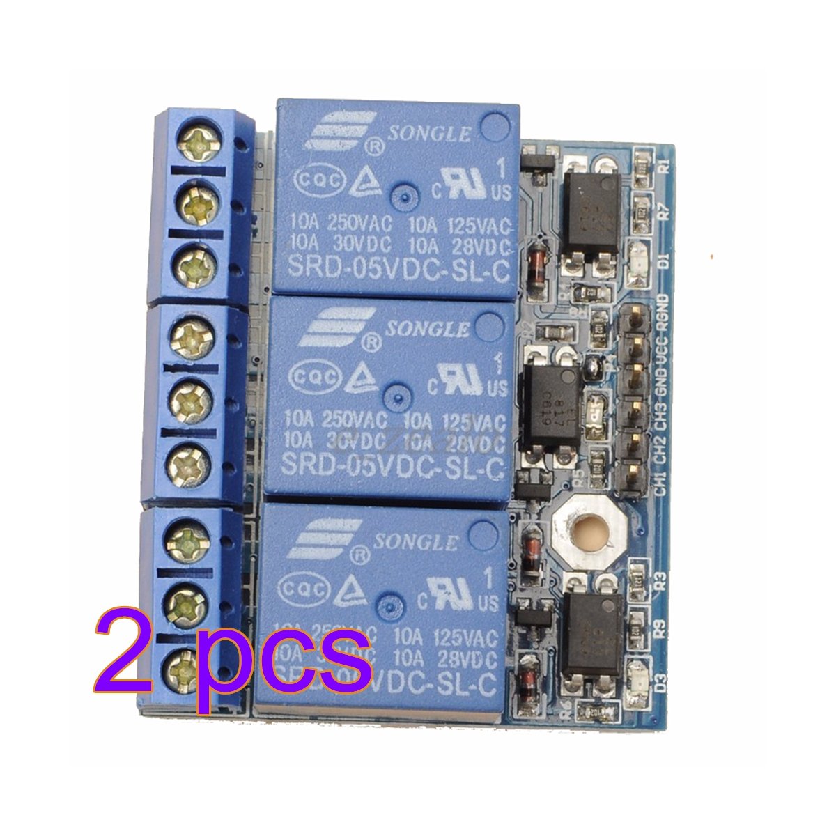 Buy Demarkt 2 Pcs 3Channel Relay Modules With Optocoupler Isolation
