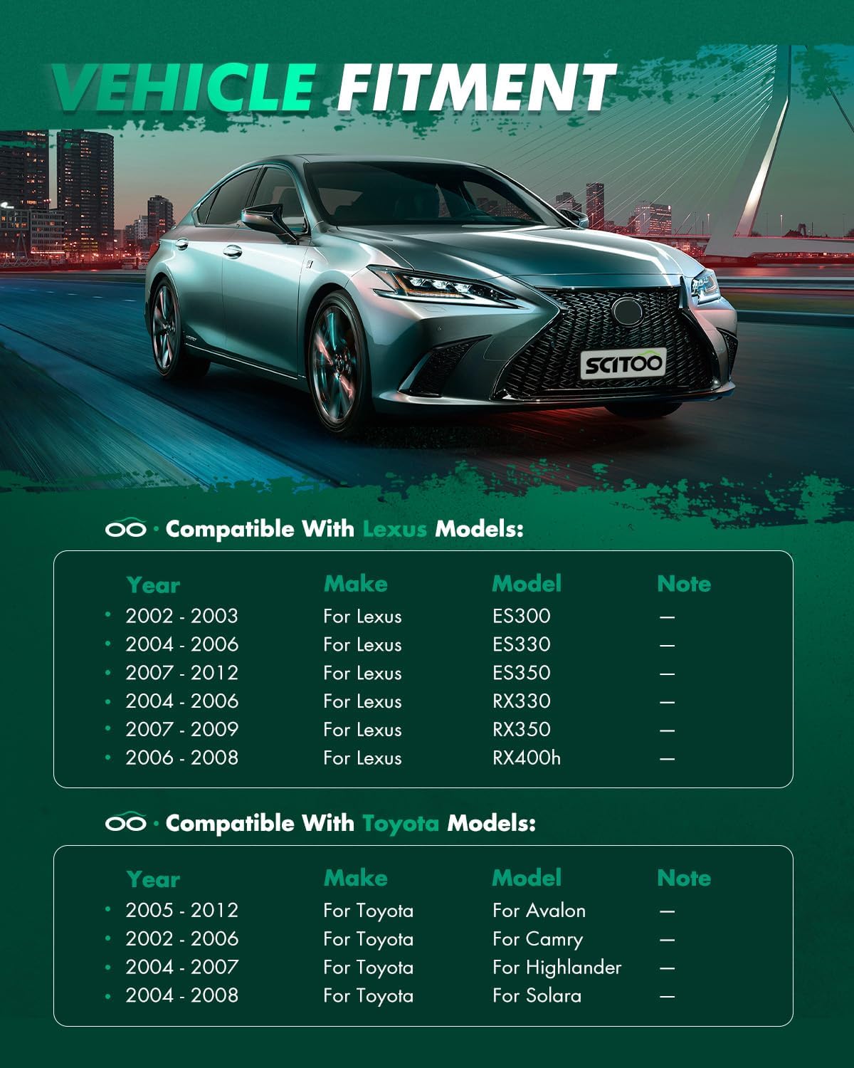 SCITOO 2pcs Suspension Kit 2 Front Lower Control Arm With Ball Joint fit for 2002-2003 for Lexus ES300 ES330 ES350 RX330 RX350 RX400h for Toyota Avalon Camry for Highlander Solara CMS86181 CMS86182