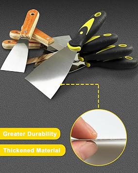 9pcs Wallpaper Steamer Set with Gloves, Wallpaper Scraper Tool 1 2 3 6 Inch | Heavy Duty Wall Paper Scraper for Wall Repair, Advertisement Removal, Floor Cleaning, Plastic&Wood Grip