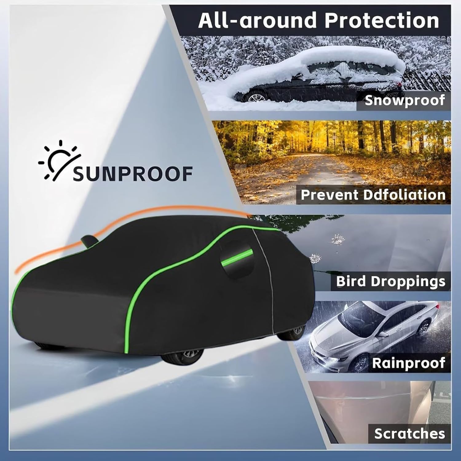 Auto Abdeckplane Für Mercedes EQS SUV 2023-2026, Autoplane, Auto Abdeckung Outdoor Wasserdicht, Vollgarage Winddicht UV-Schutz Atmungsaktiv Regenfest d236vf