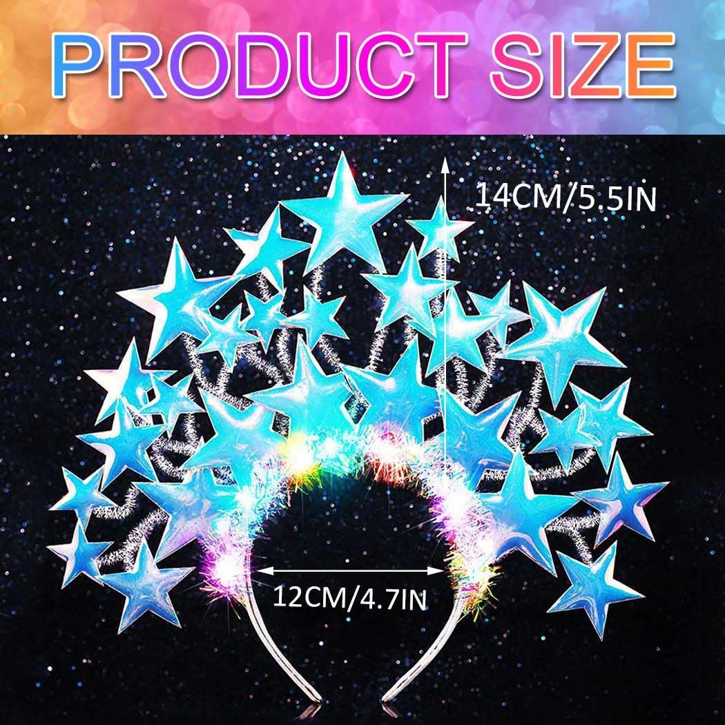 GORTIN Light Up Star Headband LED Headpiece Glow Costume Rave Hair Accessories for Women - Image 4
