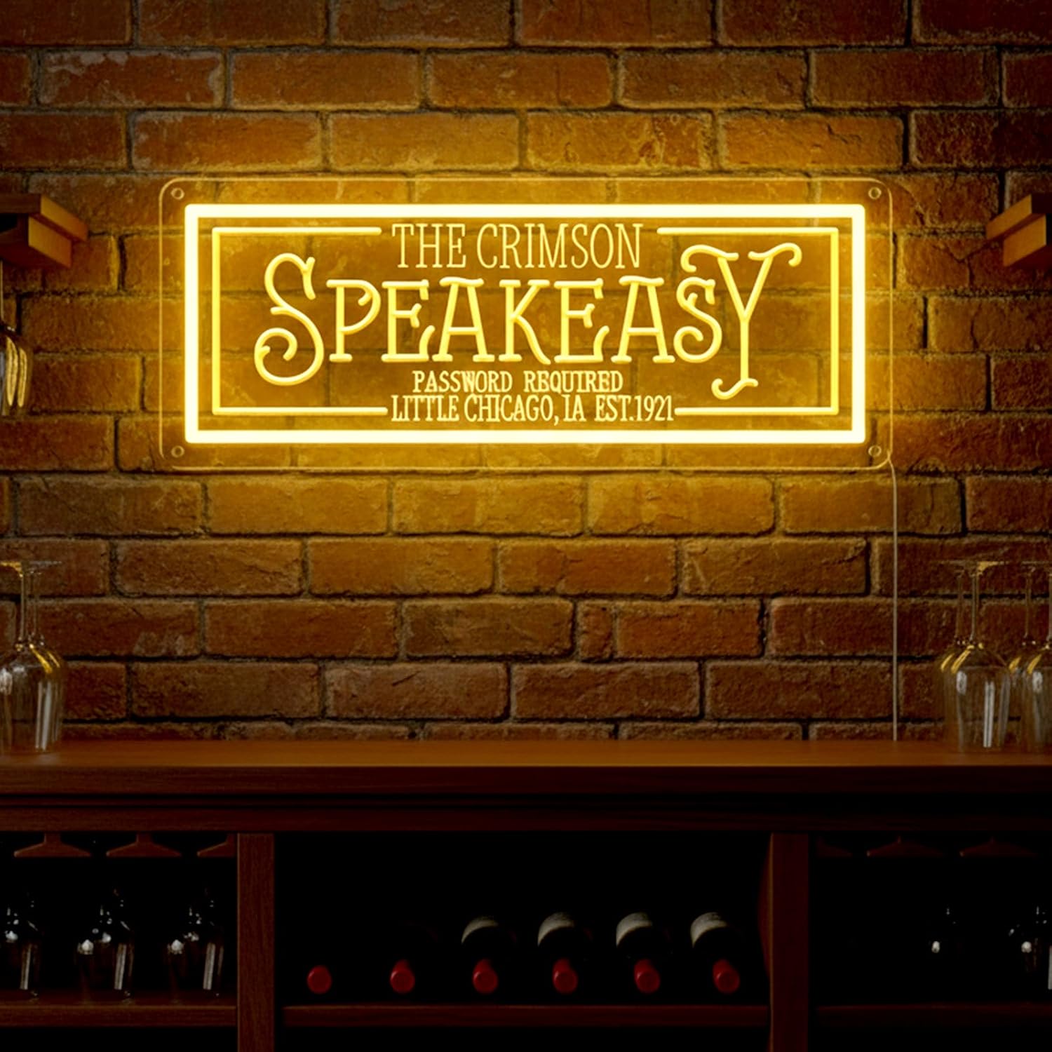 Custom Speakeasy Bar Neon Sign for Wall Decor, Personalized LED Name Home Bar Neon Light for Men Dad Gifts, Dimmable Customized Light Up Signs for Man Cave Lounge Basement Pub Tavern Bistro Business
