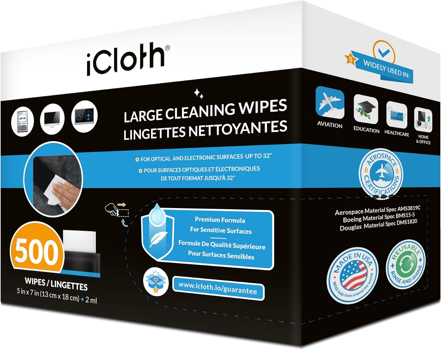 iCloth Large and Multiple Screen Cleaning Wipes cleaning and