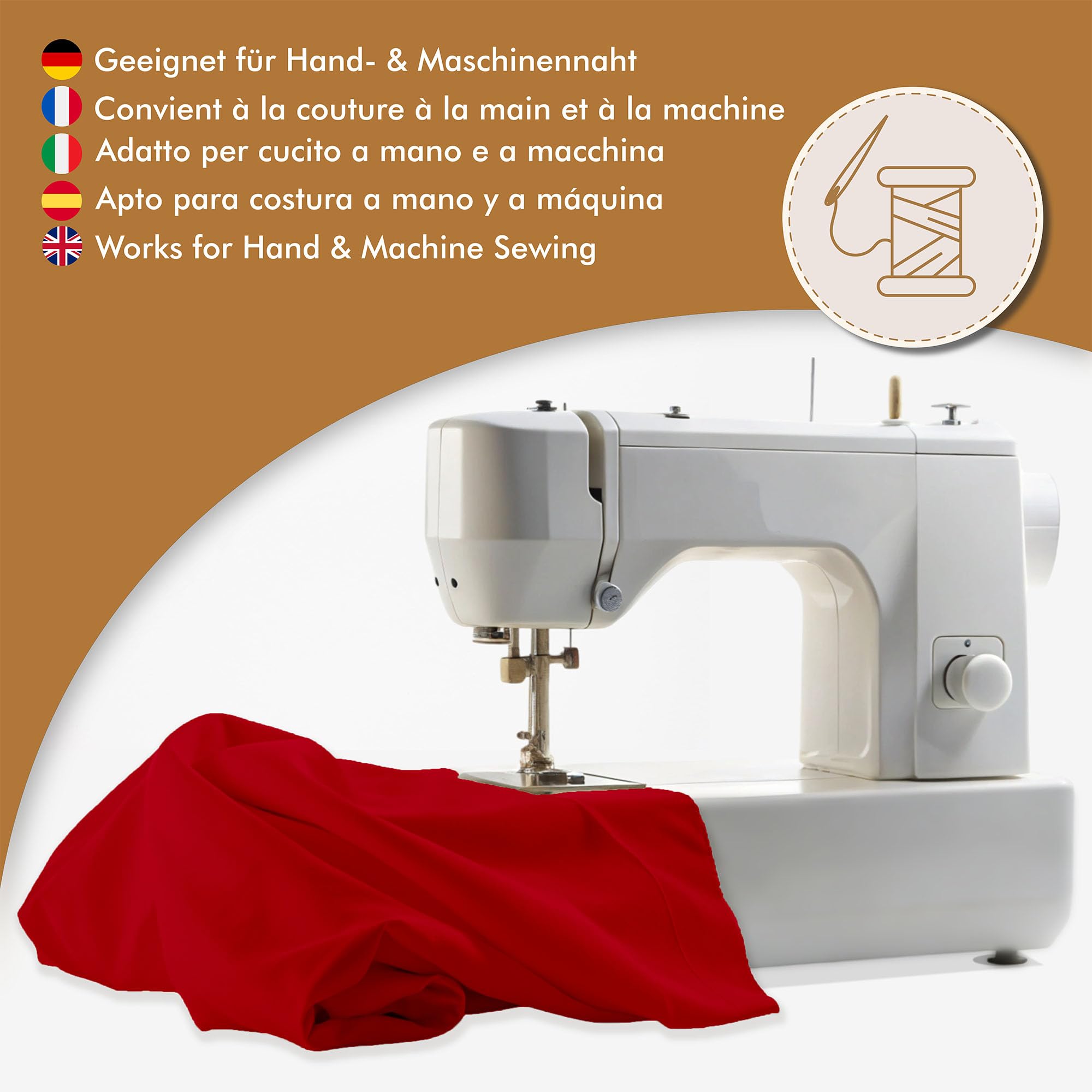 DreamRoots Stoffa cotone al metro 1Mx160cm 145 g/m² - Tessuti per tende a metro da interno, cucito creativo - Tessuto a metraggio, Rosso
