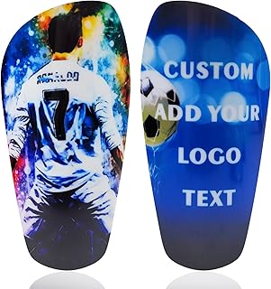 TOMIYO Custom Shin Guards Soccer with Picture Photo Text or Logo,Personalized Soccer Shin Guand Kids 8-10,Match Protective Equipment Impact Resistant Calf Gear for Youth Adults Players