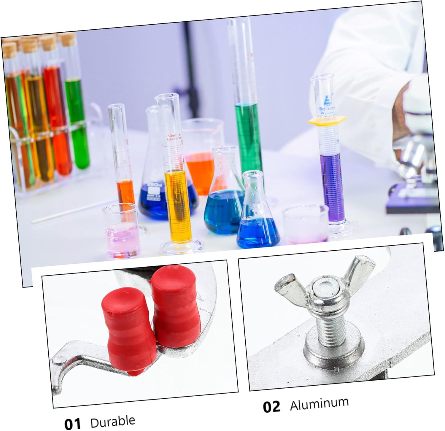 5pcs Titration Stand Clamp Test Tube Clip Lab Fixing Accessory for Experiments