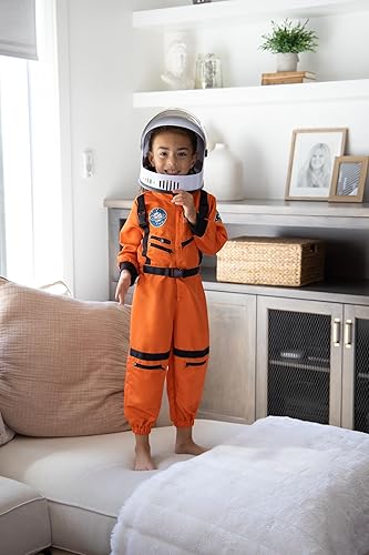 Miniatura 4 de Little Adventures Disfraz de astronauta naranja Lavable a máquina, disfraz infantil de simulación y fiesta
