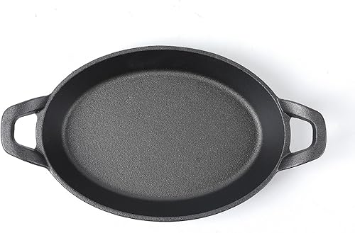 Miniatura 13 de HAWOK Mini servidor ovalado de hierro fundido de 12 oz Set de 6.. Negro03