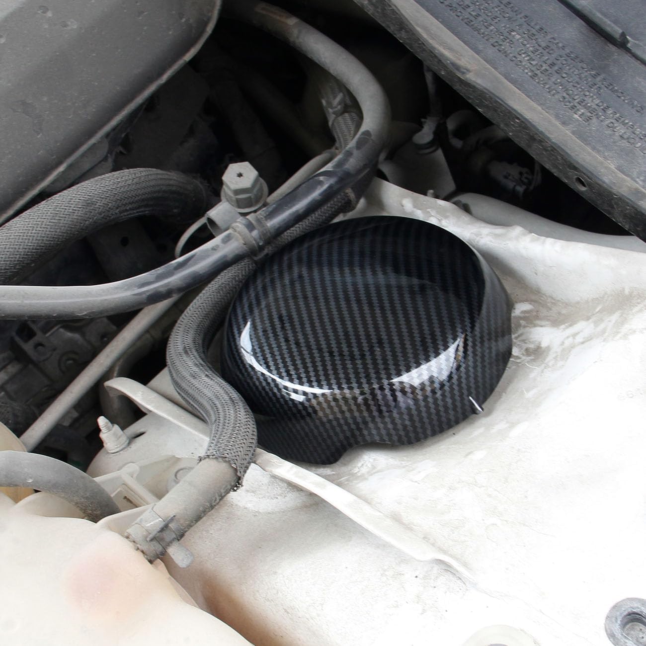 crosselec Carbon Fiber Style Engine Side Shock Protection Cover Trim Accessories for 2011-2023 Dodge Charger Challenger