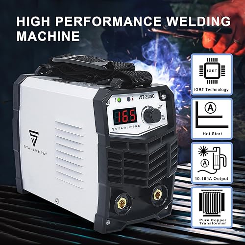 Miniatura 2 de Soldador ARC 165A Inverter MMA Máquina de soldadura 110/220V IGBT Pantalla digital de arranque en caliente Máquina de soldadura portátil con soporte