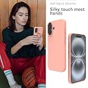 YATWIN Silicone Back Case for iPhone 16, Soft-Touch Phone Back Cover for Apple iPhone 16 - Pink gallery image