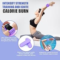 Vista 3 de Juego de anillos de pilates de 15 piezas con pesas ajustables para muñeca, pelota de yoga, banda de resistencia figura 8, cinta métrica, bandas