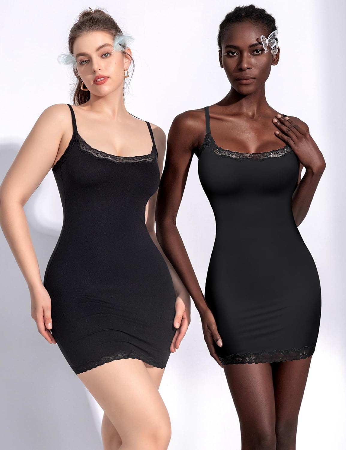 Women Full Slip for Under Dress Adjustable Strap Slip Dress Sexy Lace Soft Slips Nightgown Lingerie Dress - Image 6