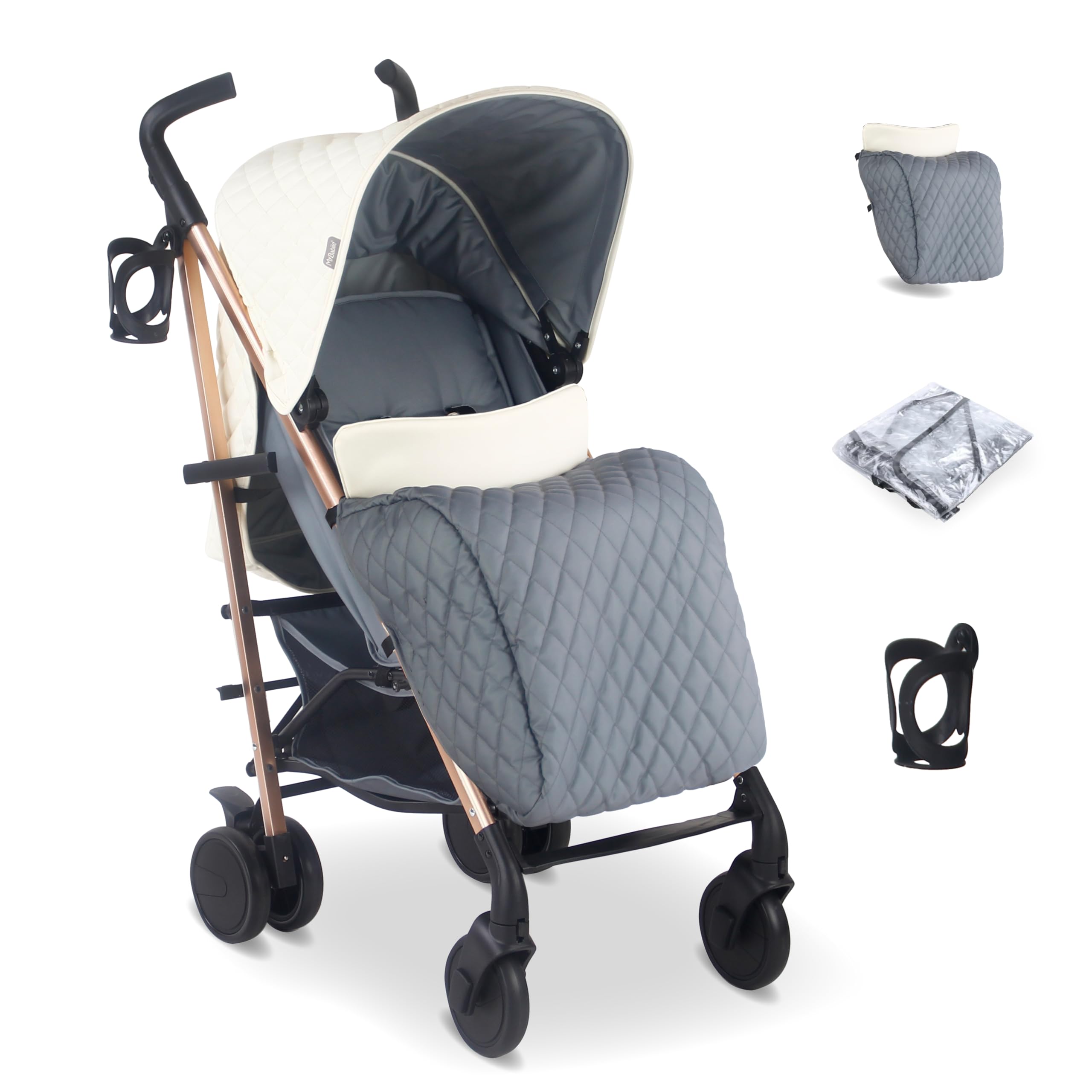 My Babiie MB51 Stroller – from Birth to 4 Years (22kg), Lightweight, Umbrella Fold, Travel Buggy for Toddlers, Pushchair Includes Footmuff, Cup Holder, Rain Cover - Black Leopard — view 13