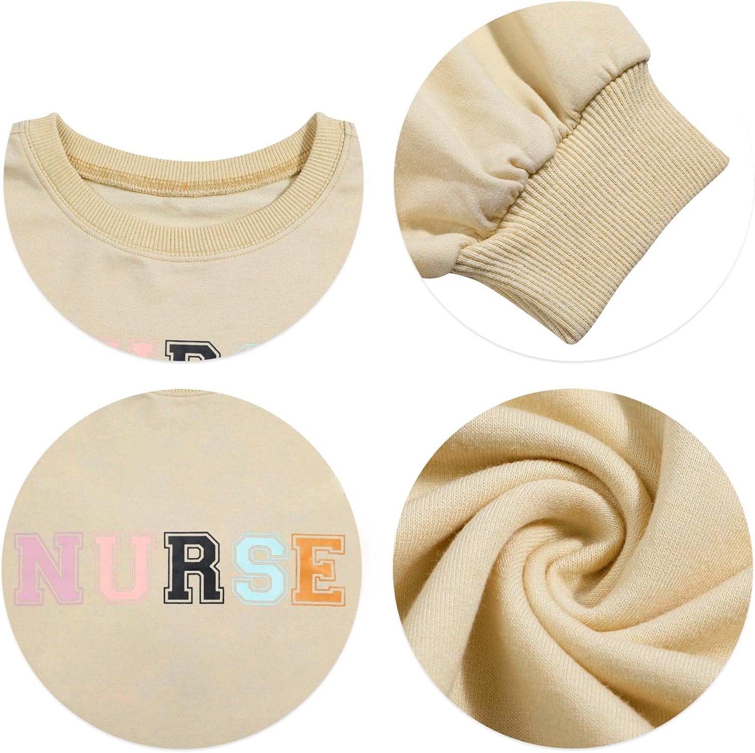 HEBBE Nurses Sweatshirts for Women Nursing Life Oversized Sweatshirt Nurse School Pullover Tops Registered Tee - Image 5