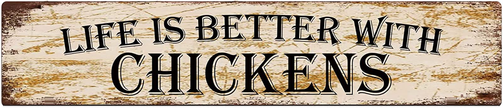 Life is Better with Chickens Retro Tin Signs Aluminum Metal Sign for Kitchen Home Garden Wall Bar Cafe Decor 4x16 Inch