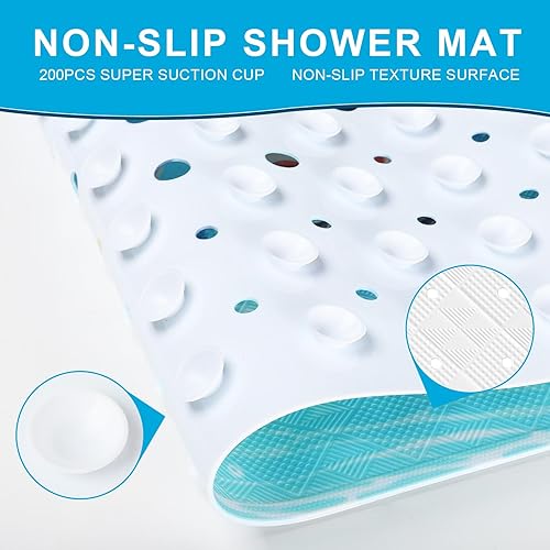 Miniatura 3 de XIYUNTE Tapete de baño para bebé, para niños, 40 x 16 pulgadas, extralargo y antideslizante, de caricaturas, para tina o ducha, con ventosas y