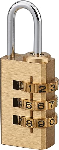 THIRARD Candado combinado 208  Cuerpo de latón macizo, código de 3 dígitos reiniciable, grillete de acero niquelado  Taquillas seguras, cajas de