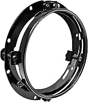 Vista 1 de True Mods - Soporte de montaje de anillo redondo negro de 7 pulgadas para faros delanteros compatible con Harley Davidson Road King Electra Glide