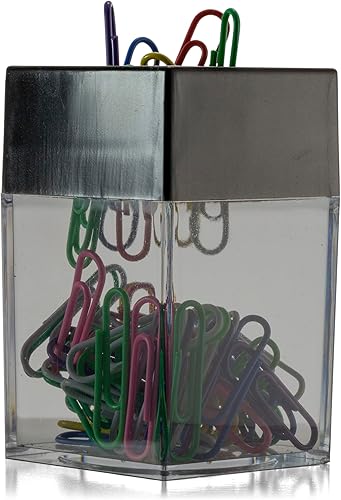 Officemate Magnetic Clip Dispenser, Small, 100 Clip Capacity, Black/Smoke ( 93690)(1 Count (Pack of 2))