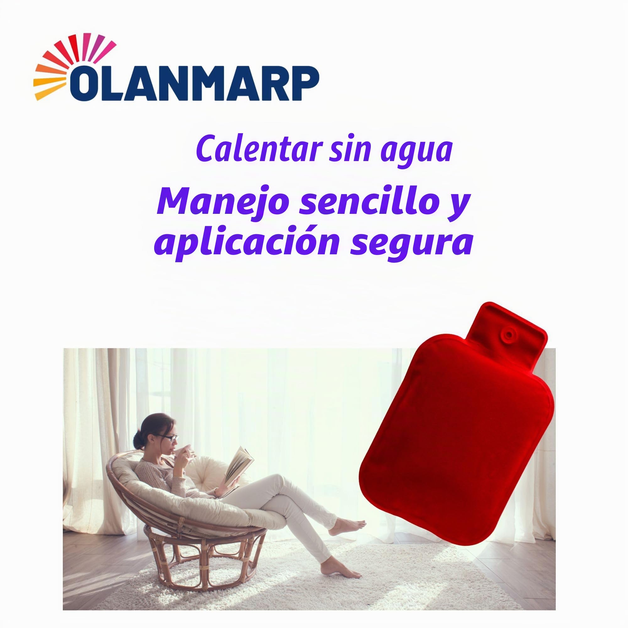 Bolsa de agua caliente de gel para microondas, calor fiable y agradable al tacto, botella de gel (rojo)