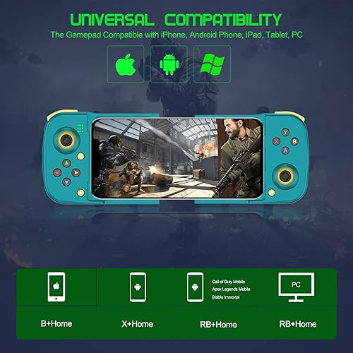 Miniatura 2 de Controlador de juego móvil Gamepad para iPhone iOS Android PC funciona con iPhone131211X, iPad, Samsung Galaxy, Motorola, TCL, tableta, Apex