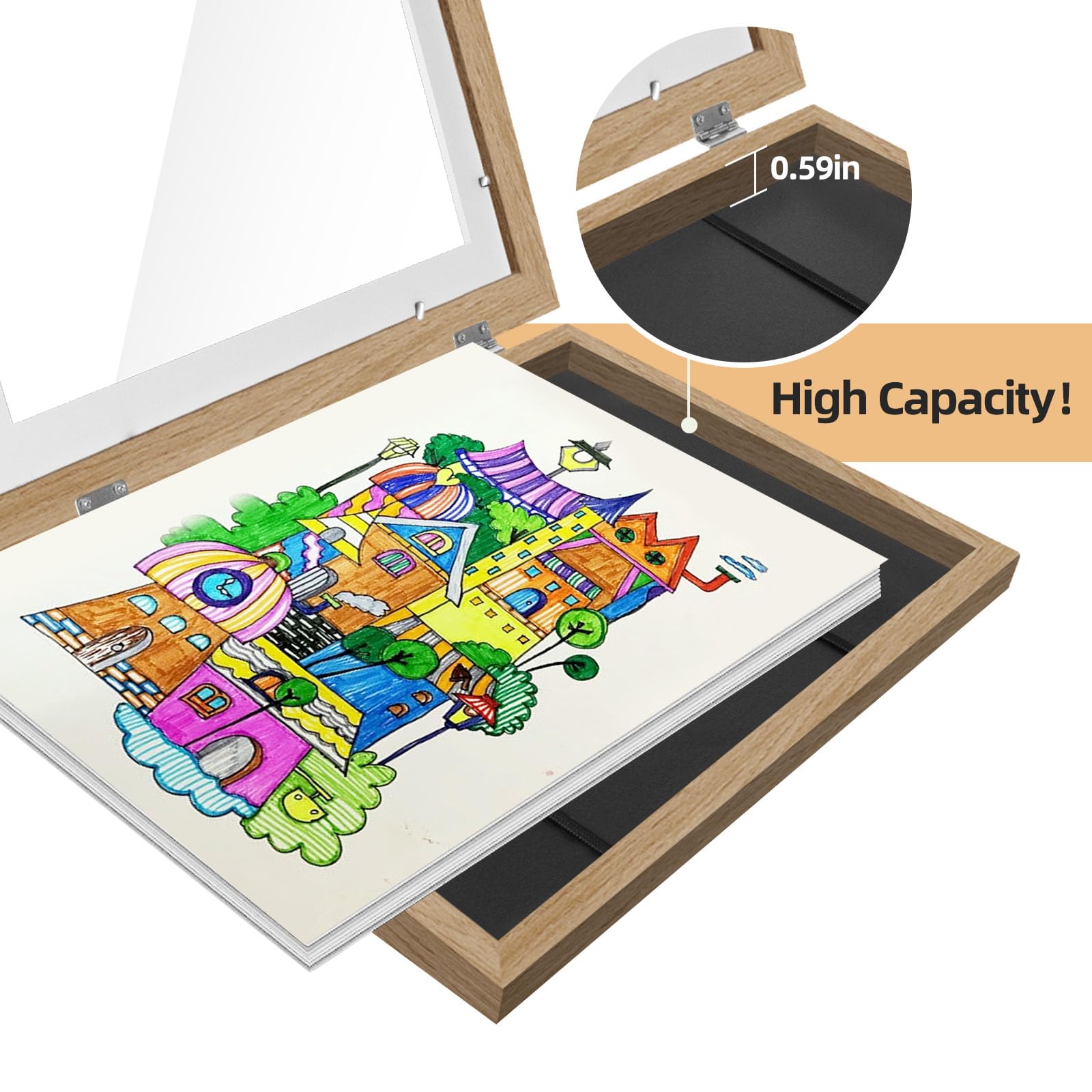 1 confezione di cornici per bambini intercambiabili 8,5 x 11 per progetti artistici per bambini cornici artistiche per bambini con apertura frontale, in legno