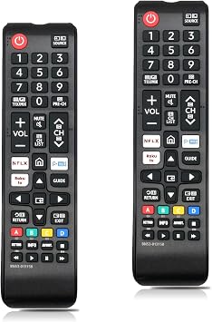 2er-Pack Universal Fernbedienung für alle Samsung Smart TVs Crystal UHD Neo QLED The Frame & 4K/8K Fernseher – Ersatz für Original BN59-01315B Smart TV Fernbedienung Schnellzugriff & langlebig