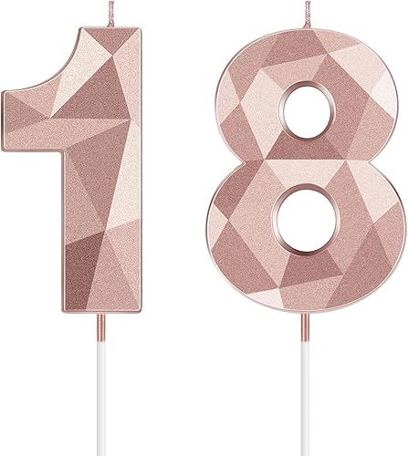 Miniatura 22 de Nuanchu Velas de cumpleaños número 13, velas negras del número 13, decoración de pastel de feliz cumpleaños en forma de diamante 3D, velas numéricas